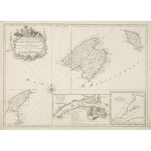 Old map image download for Carte des Isles de Maiorque Minorque et Yvice.