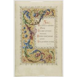 Neo-Gothic illuminated manuscript on vellum.