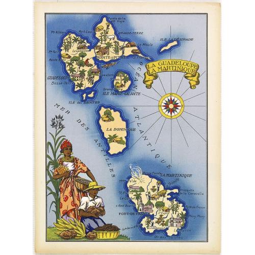 Old map image download for La Guadeloupe La Martinique.