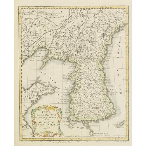 Carte de la Province de Quantong ou Lyau-tong et du Royaume de Kau-Li ou Corée . . .