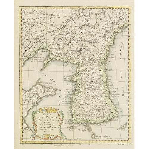 Old map image download for Carte de la Province de Quantong ou Lyau-tong et du Royaume de Kau-Li ou Corée . . .