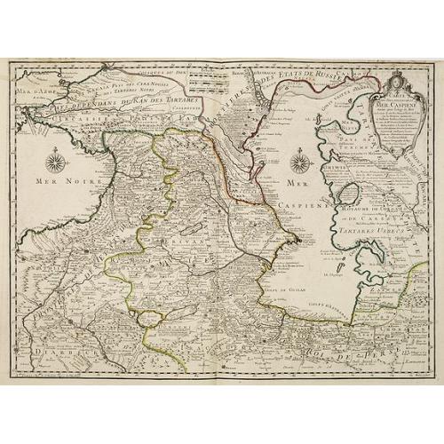 Old map image download for Carte des Pays Voisins de la Mer Caspiene dressee pour l' usage du Roy. . .