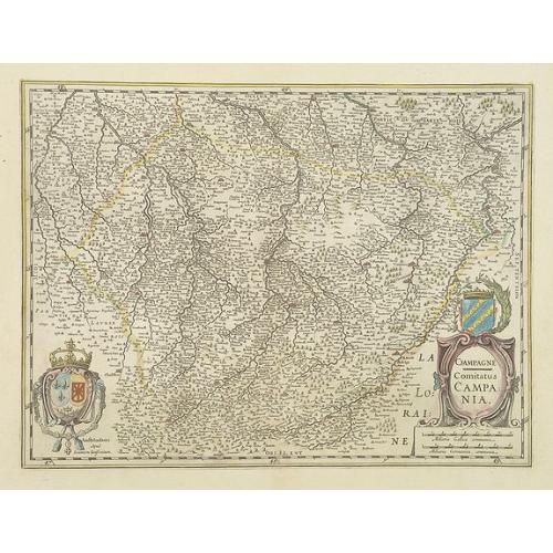 Old map image download for Champagne Comitatus Campania.