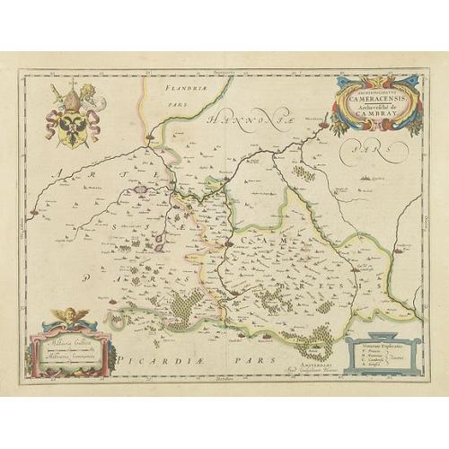 Old map image download for Archiepiscopatus Cameracensis. Archevesché de Cambray.
