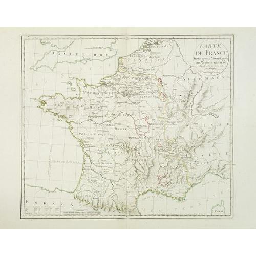Old map image download for Carte de France historique et chronologique du regne de Henri IV. . .