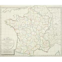 Cartes de France divisée en ses divers départemens,. . .