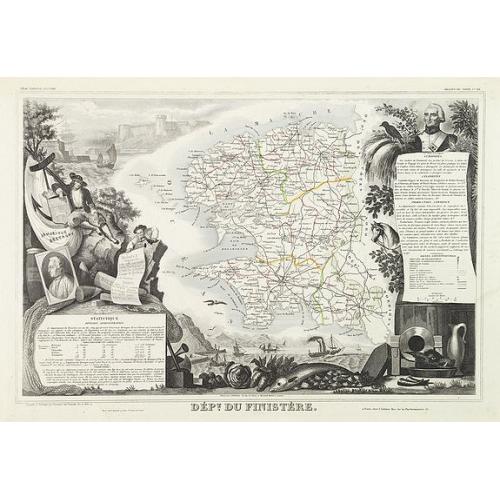 Old map image download for Dept du Finistère.
