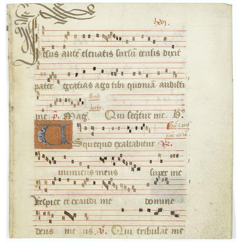 Leaf on vellum from a manuscript Missal.