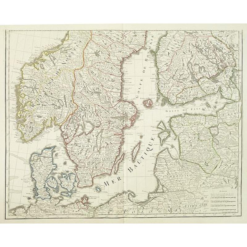 Carte des Courones du Nord comprenant la Suede, le Danemarc, &c. . .(2 maps)