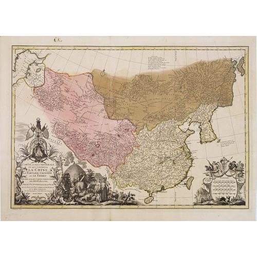 Old map image download for Carte la plus generale et qui comprend la Chine, la Tartarie chinoise et le Thibet. . .