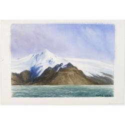 Group of 21 watercolors of scenes in Iceland, included are vulcanos like Eyjafjallajokull, Öræfajökull, etc.