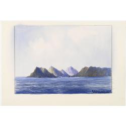 Group of 21 watercolors of scenes in Iceland, included are vulcanos like Eyjafjallajokull, Öræfajökull, etc.