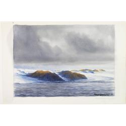 Group of 21 watercolors of scenes in Iceland, included are vulcanos like Eyjafjallajokull, Öræfajökull, etc.