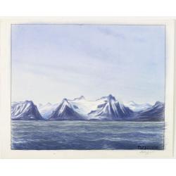 Group of 21 watercolors of scenes in Iceland, included are vulcanos like Eyjafjallajokull, Öræfajökull, etc.