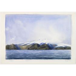 Group of 21 watercolors of scenes in Iceland, included are vulcanos like Eyjafjallajokull, Öræfajökull, etc.