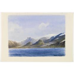 Group of 21 watercolors of scenes in Iceland, included are vulcanos like Eyjafjallajokull, Öræfajökull, etc.