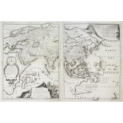 [Coronelli's 2 sheet map of Asia] Parte Occidentale dell' Asia. . . / Parte orientale dell' Asia . . .
