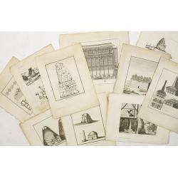 10 engravings of architecture prints : Ancien batiment à Bolgari, et Monnoies. . .