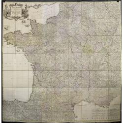 Carte de France divisée en LXXXIII departements Reduitte en neuf Feuilles égalles aux 24 Petittes de Illustre CASSINI. . .