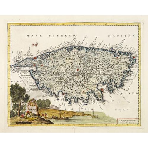Old map image download for Carta Geografica del Regno di Corsica.