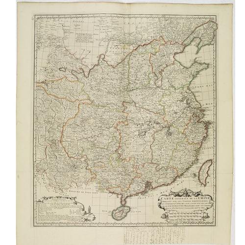 Old map image download for Carte Generale de la Chine Dressée sur les Cartes Particulieres Que l' Empereur Chang-Hi a fait lever sur les lieux..
