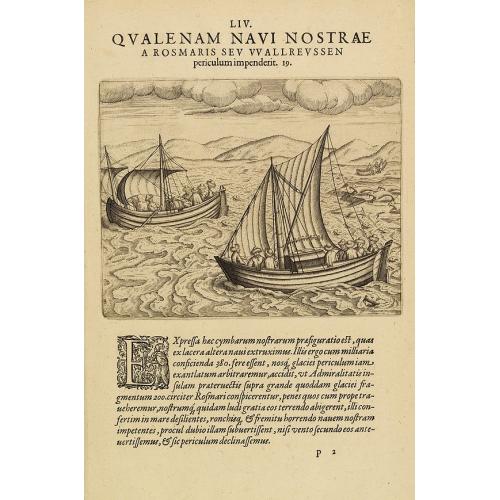 LIV Qualenam navi nostrae a rosmaris seu Wallreussen periculum impenderit 19. (The third Dutch artic voyage by W.Barentsz.)