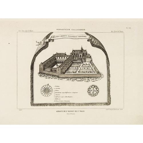 Old map image download for Abbaye de St Benoit de St. Malo.