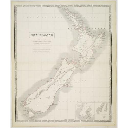 Old map image download for New Zealand by A.K. Johnston F.R.G.S.