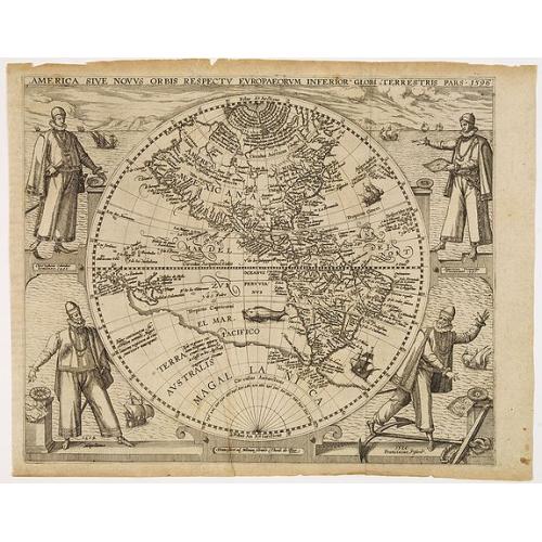 Old map image download for America sive novus orbis respectu Europaeorum inferior globi terrestris pars 1596.