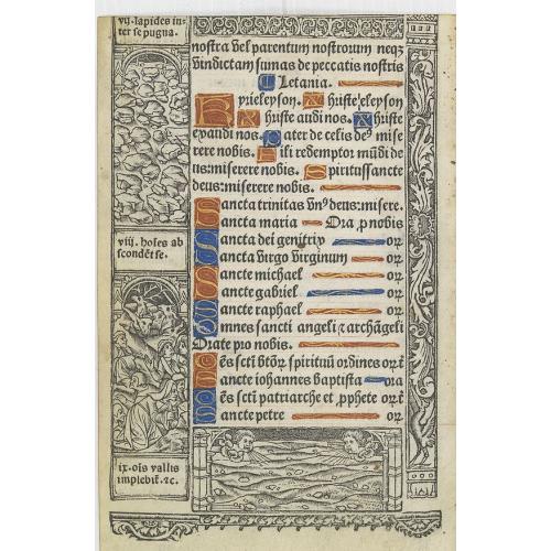 Leaf on vellum from a printed Book of Hours,