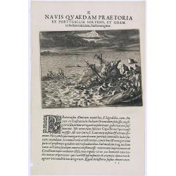 Navis Quaed am Praetoria. (A Portuguese ship is wrecked on its way to Goa in India)