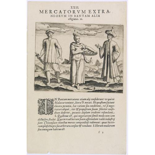 Old map image download for Mercatorum Extra. Neorum in Bantam Alia. Effigiatio. (People of Malacca)