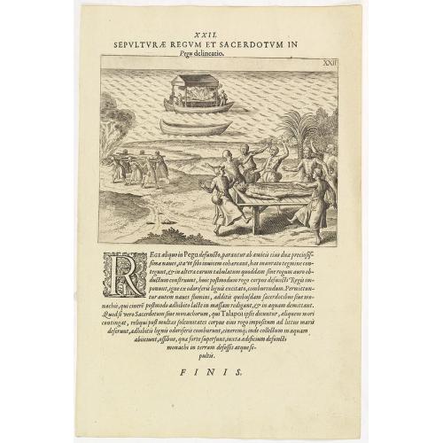 Old map image download for XXII. Sepulturae Regum et Sacerdotum in Pegu delineatio. (The funerals of kings and priests in Pegu)