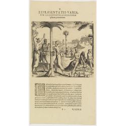 V. Repraesentatio Variarum Ceremoniarum, ad Religionem Ipsorum Pertinentium. (Early fetish print with West African natives.)