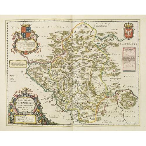 Old map image download for Palatinatus posnaniensis in Maiori Polonia Primarii nova delineatio.