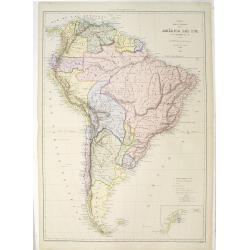 Mapa fisica y politica de la América del Sur. . .
