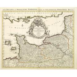 Le Duché et Gouvernement de Normandie divisée en Haute et Basse Normandie.