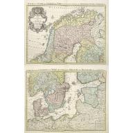 Old map image download for Cartes Des Courones Du Nord Qui Comprend les Royaumes de Danemark, Suede & Nowege, &c.. [together with] Seconde Carte des Courones du Nord..