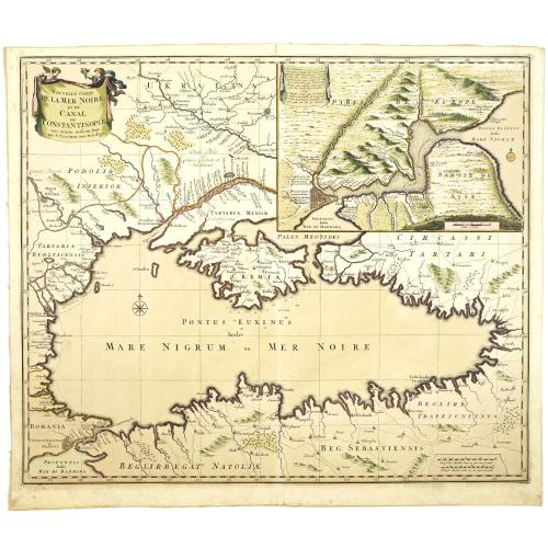 Old map image download for Nouvelle Carte de la Mer Noire et du Canal de Constantinople.