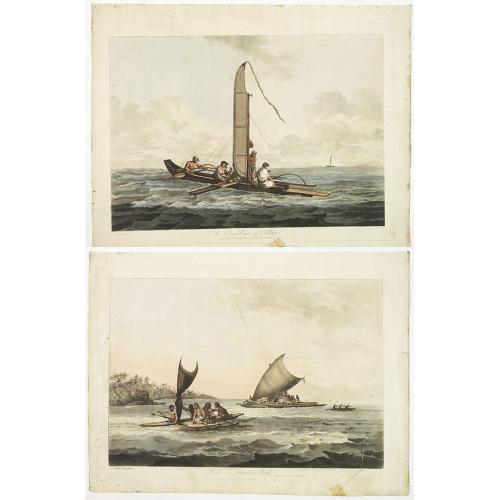 Boats of the Friendly Islands. [together with] A Sailing Canoe of Otaheite.