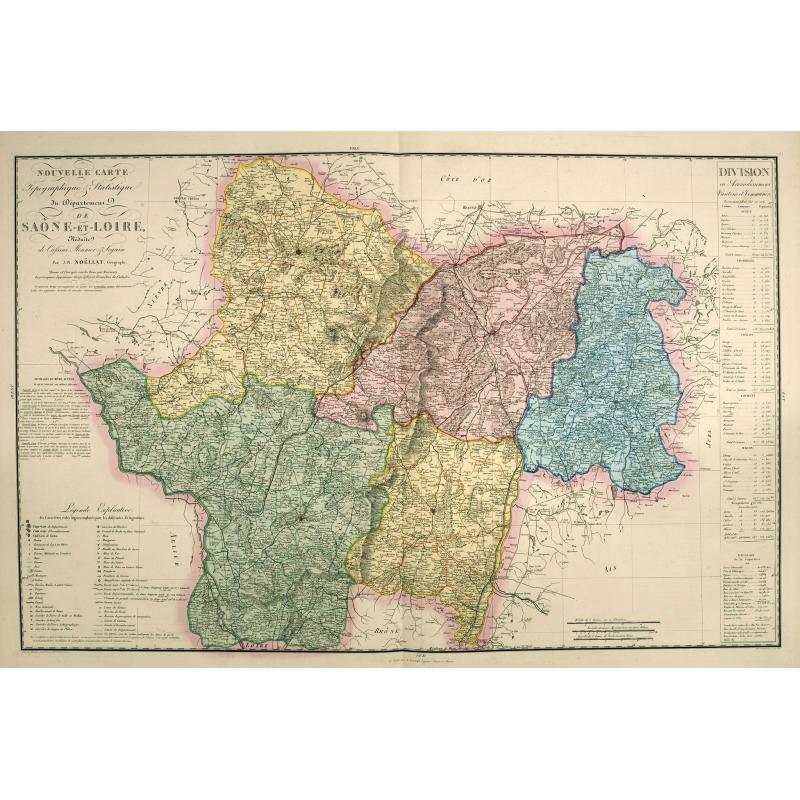 Nouvelle carte topographique et statistique du département de Saône-et-Loire