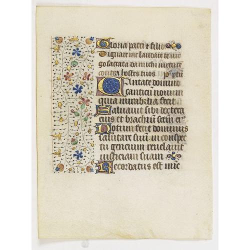 Old map image download for Leaf on vellum from a manuscript Book of Hours, use of Rome.