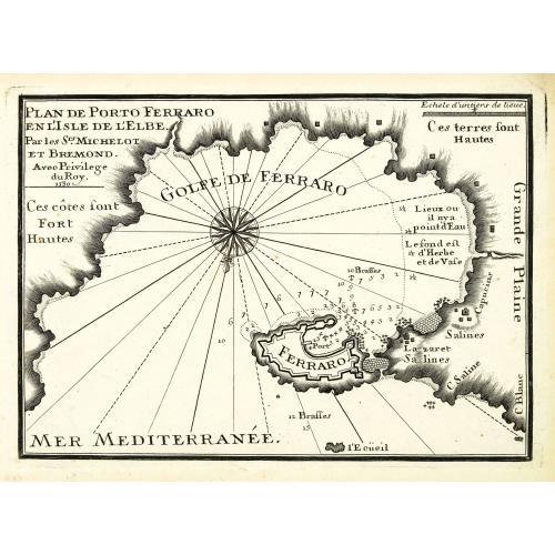 Old map image download for Plan de Porto Ferraro en l'isle de l'Elbe.