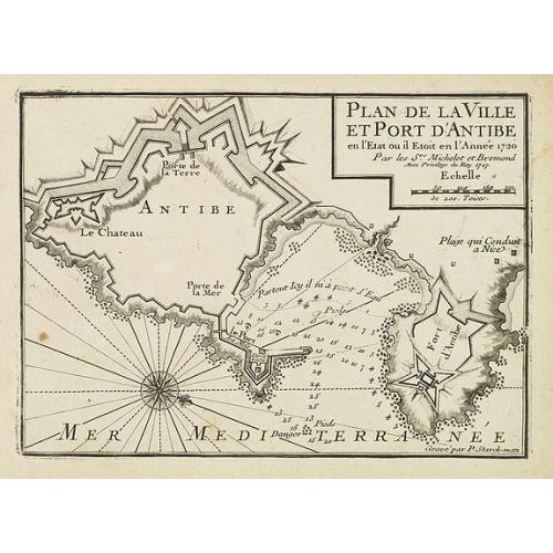 Old map image download for Plan de la Ville et Port d'Antibes.