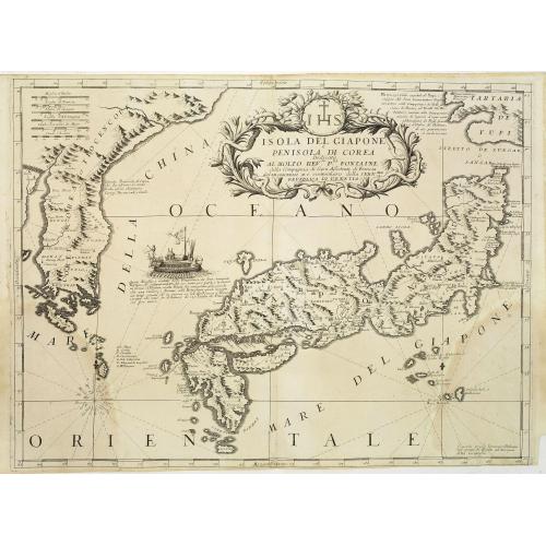 Old map image download for Isola del Giapone e penisola di Corea.