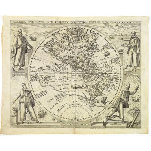 Old map image download for America sive novus orbis respectu Europaeorum inferior globi terrestris pars 1596.