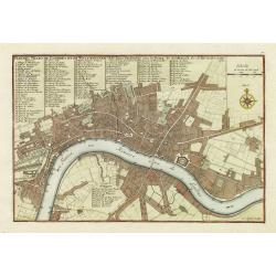 Plan des villes de Londres et de Westminster et de leurs Faubourgs avec le bourg de Southwark. . .