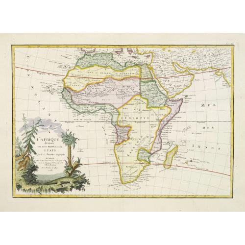 Old map image download for L'Afrique divisée en ses principaux Etats. . .