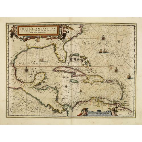 Old map image download for Insulae Americanae in oceano septentrionali..