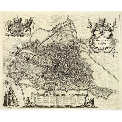 Old map image download for Gandavum Vulgo Gent.